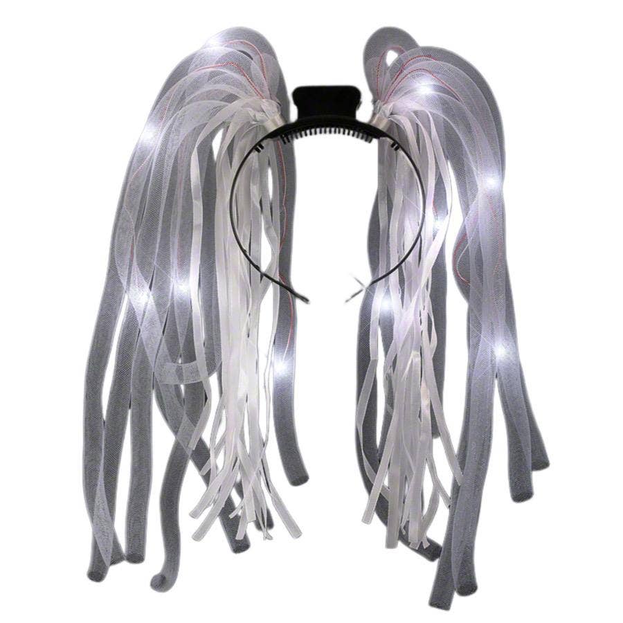 Blinkee.com, LLC - Wholesale Costume - Unisex - White LED Noodle Headband Flashing Dreads1