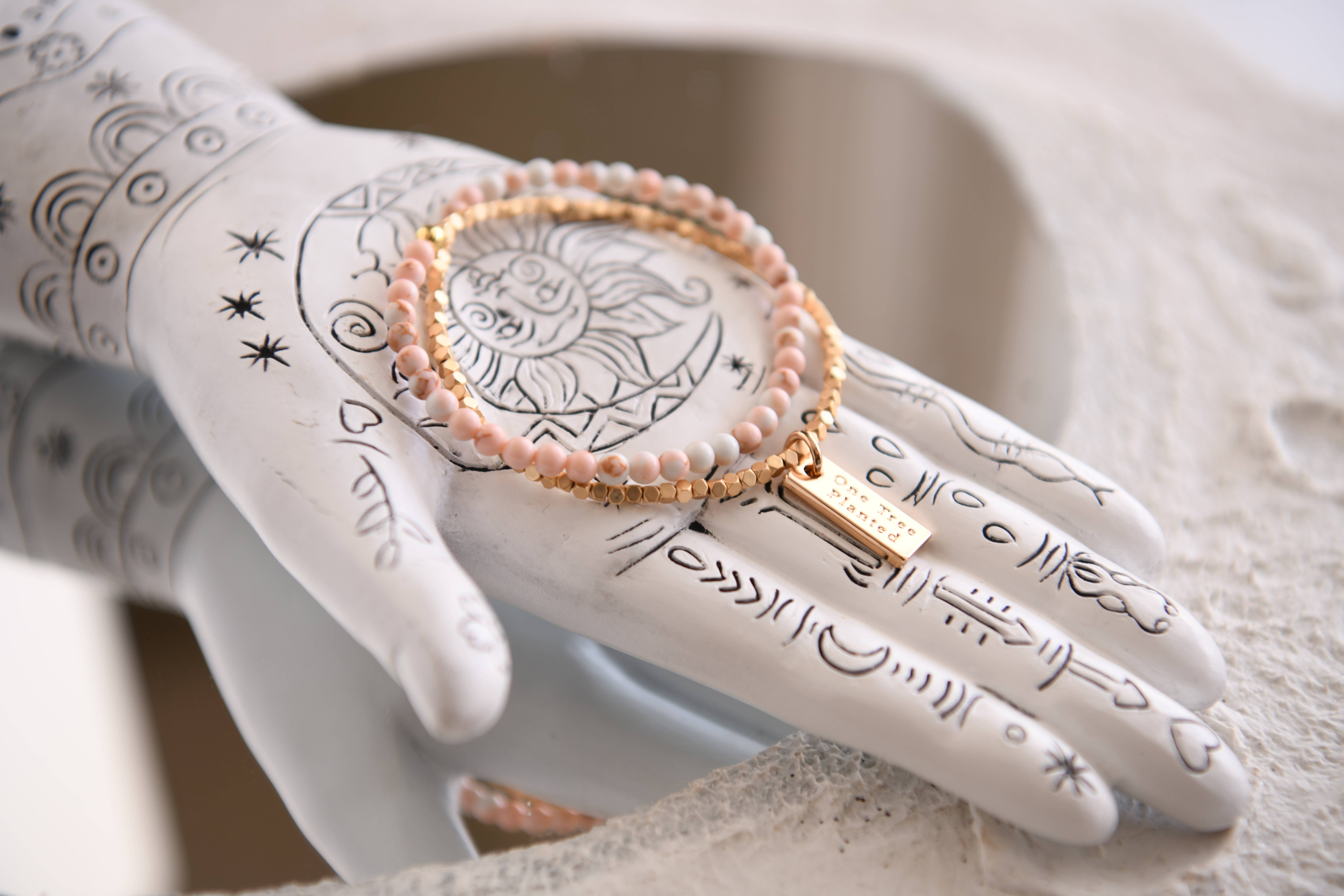 Cecelia Designs Jewelry - Wholesale Beaded Bracelet - Gemstone Wrap Bracelet with Faceted Gold Beads 10