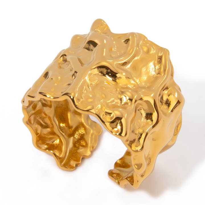 Bred smält ring i guld för wholesale av White Leaf