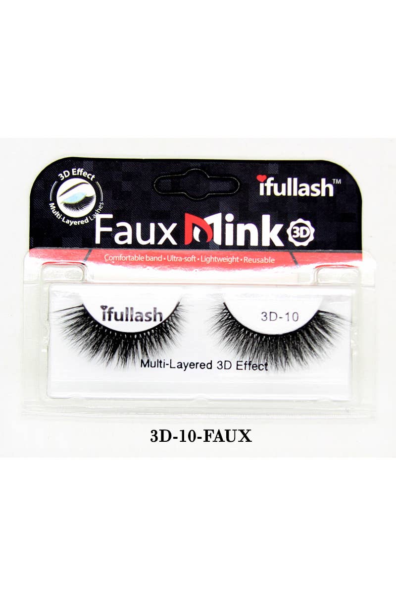 KC Factory - Wholesale False/Fake Eyelashes - Eyelashes - 3D Effect High Quality Faux Mink (3D-01-FAUX)9