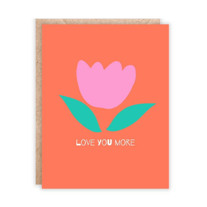 Love You More Tulip Mother's Day Card for wholesale by Jolly Rae