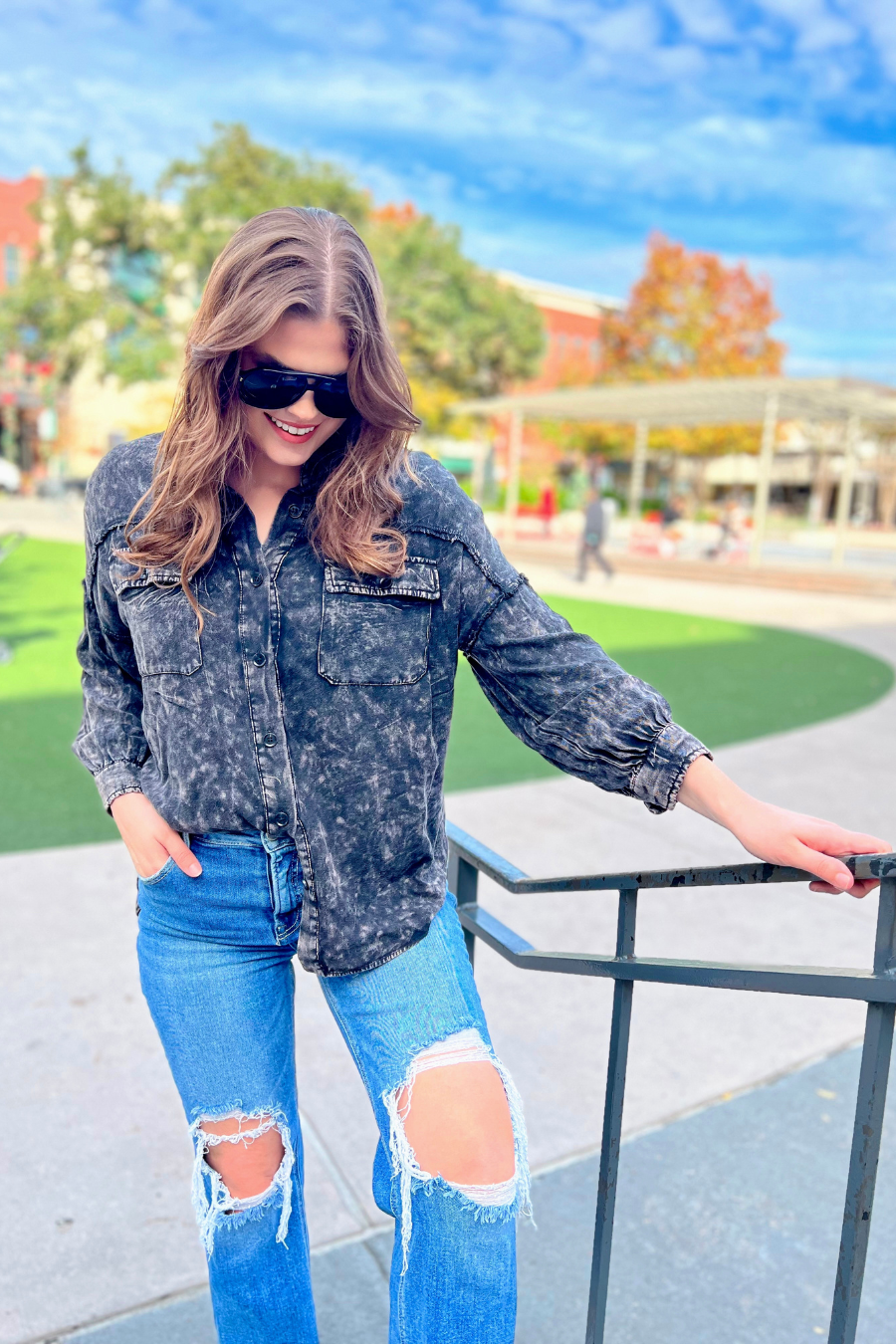 Jess Lea - Wholesale Button Down Shirt - Women's - Dean Button Up Top12