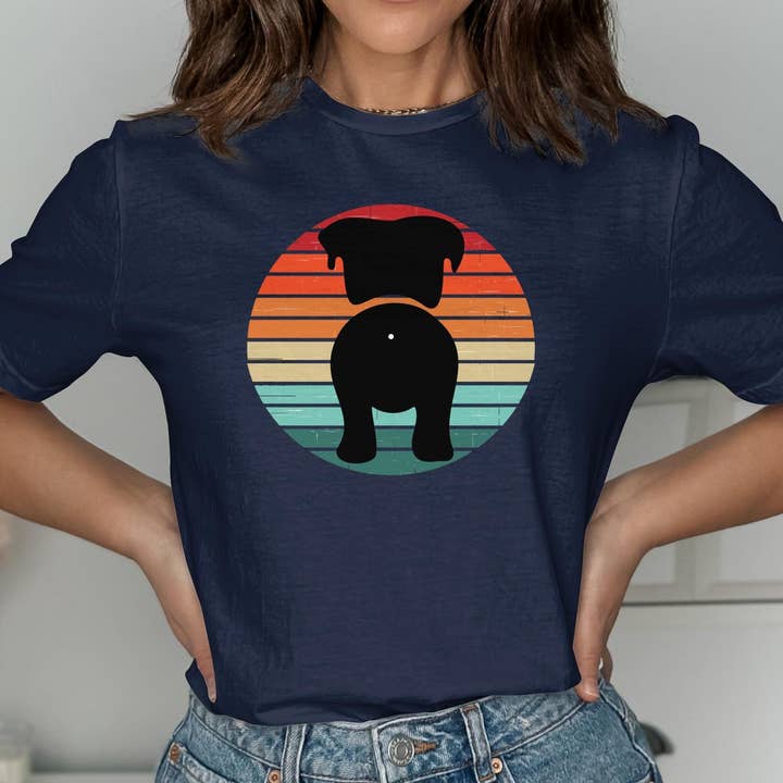 Divertida camiseta Boxer Dog Butt para venta al por mayor de Peaches Mommy