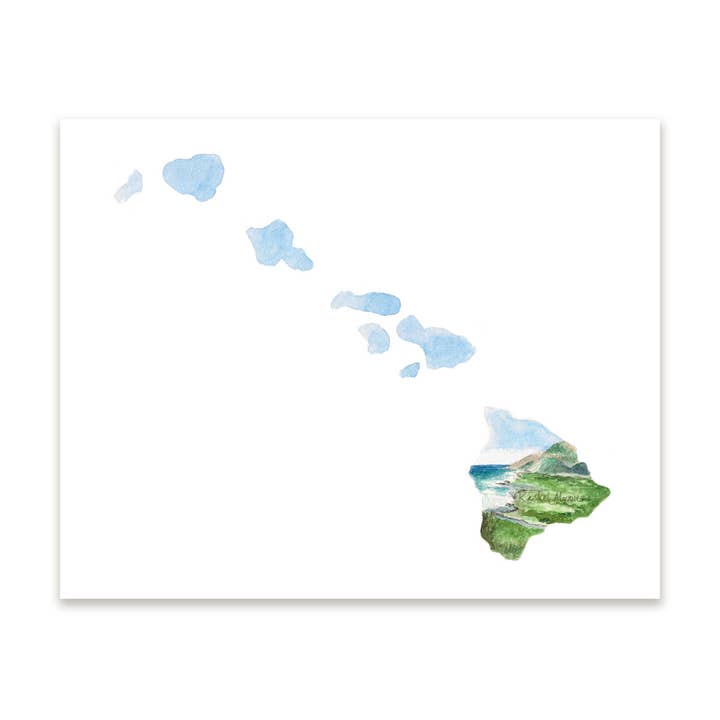 Impression d'art d'État d'Hawaï pour la vente par Rachel Alvarez Art