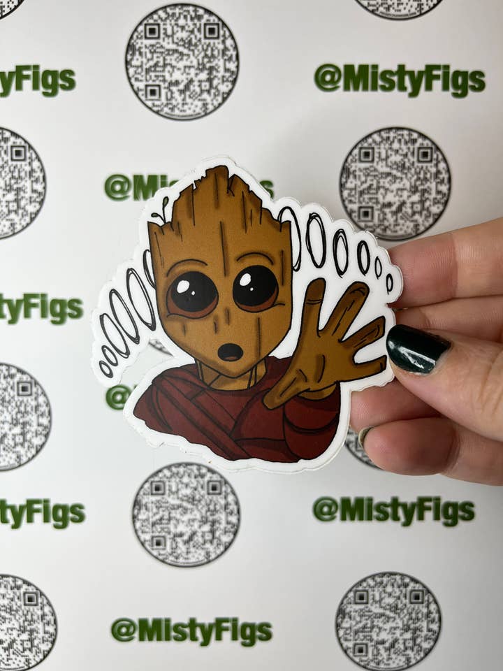 Vinyl-Aufkleber — Baby Groot — Waterbottle Laptop Scrapbook Planer Bujo Gift Wasserdicht Matt oder Holo für den Großhandel von Misty Figs