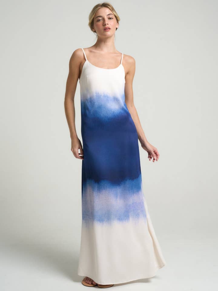 Long Slip Dress Indigo for wholesale by SIGAL