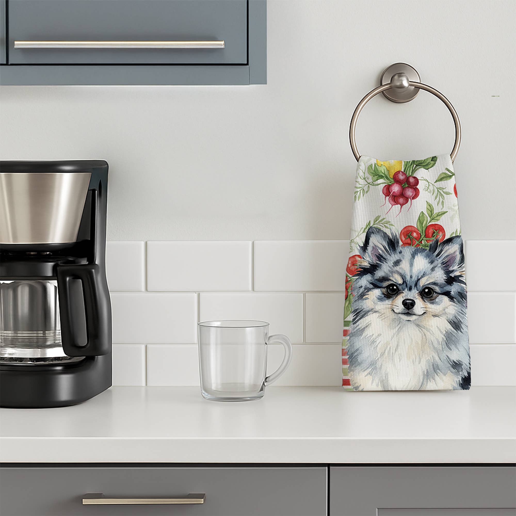 Caroline's Treasures – wholesale Hand towel – Blue Merle Pomeranian Vegetables Towel WDK83601