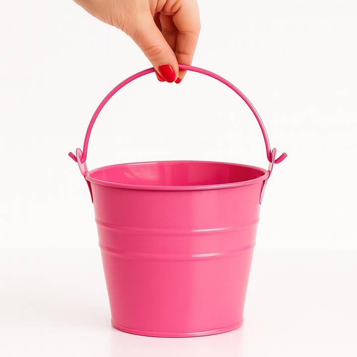 Metal Bucket - Select Color (6-1/4" H x 7" Diameter) for wholesale by Factory Direct Craft