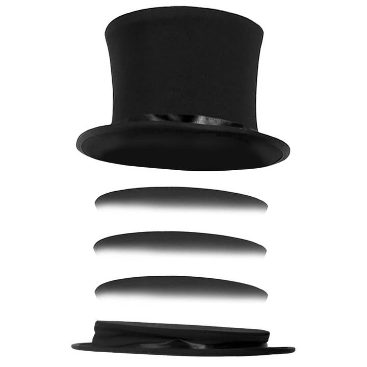 Black Deluxe Foldable Top Hat for wholesale on Faire3