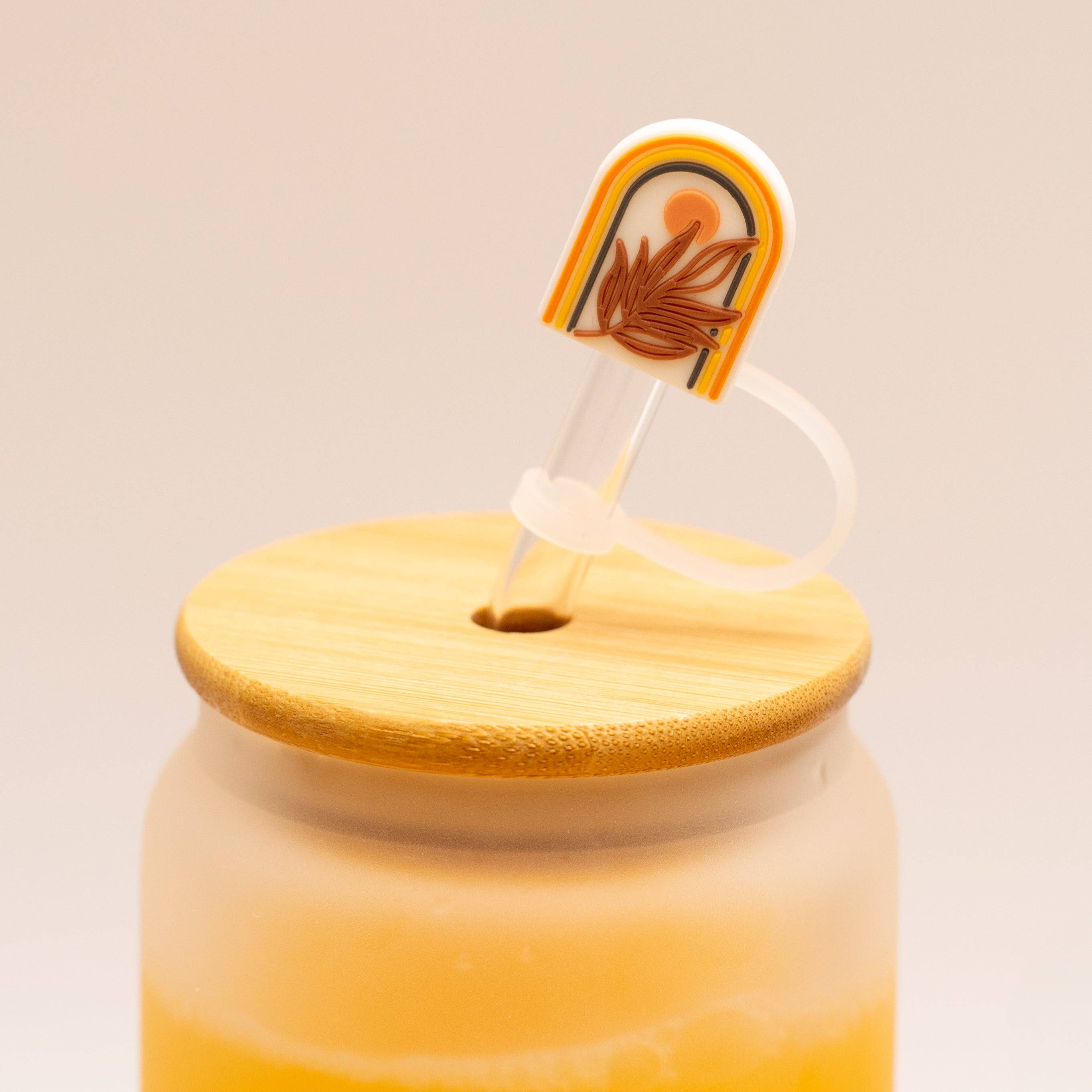 The Love Crate Co. - Wholesale Drinking Glass/Cup - Boho Gifts for Women - Cute Design Glass Cup with Lid and Straw, Customized Stopper and Insulated Koozie for Iced Coffee and Smoothies. Giftable Unique Tumbler Cups for Women4