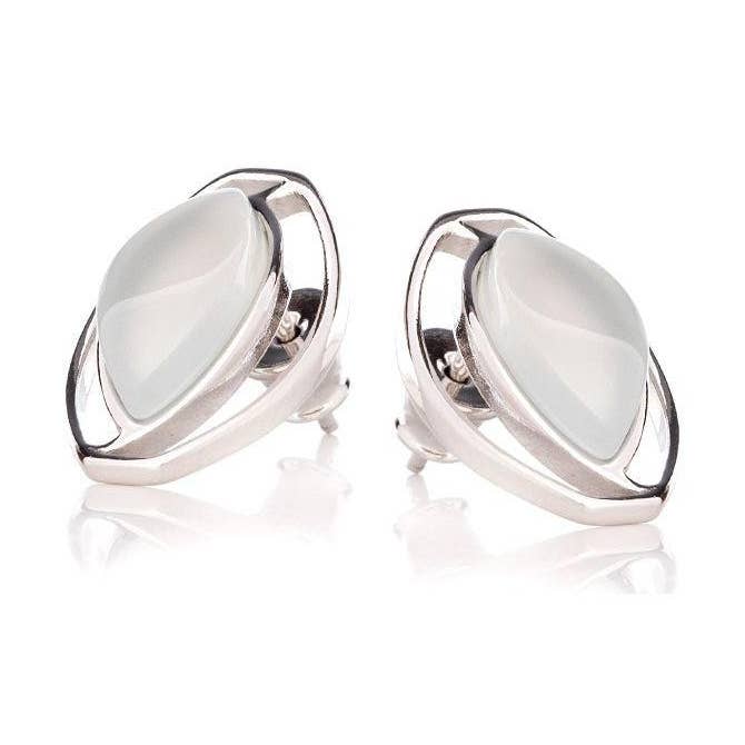 Naturfärgade aqua agat örhängen, sterlingsilver för wholesale av OPALOOK France