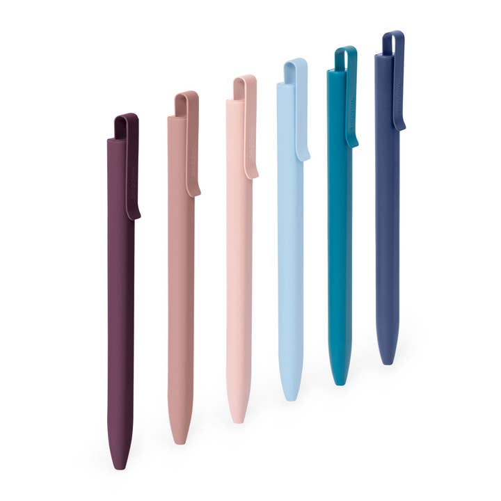 Poppin - Wholesale Pen - Dusk Assorted Flat-Top Retractable Ballpoint Pens, Set of 12