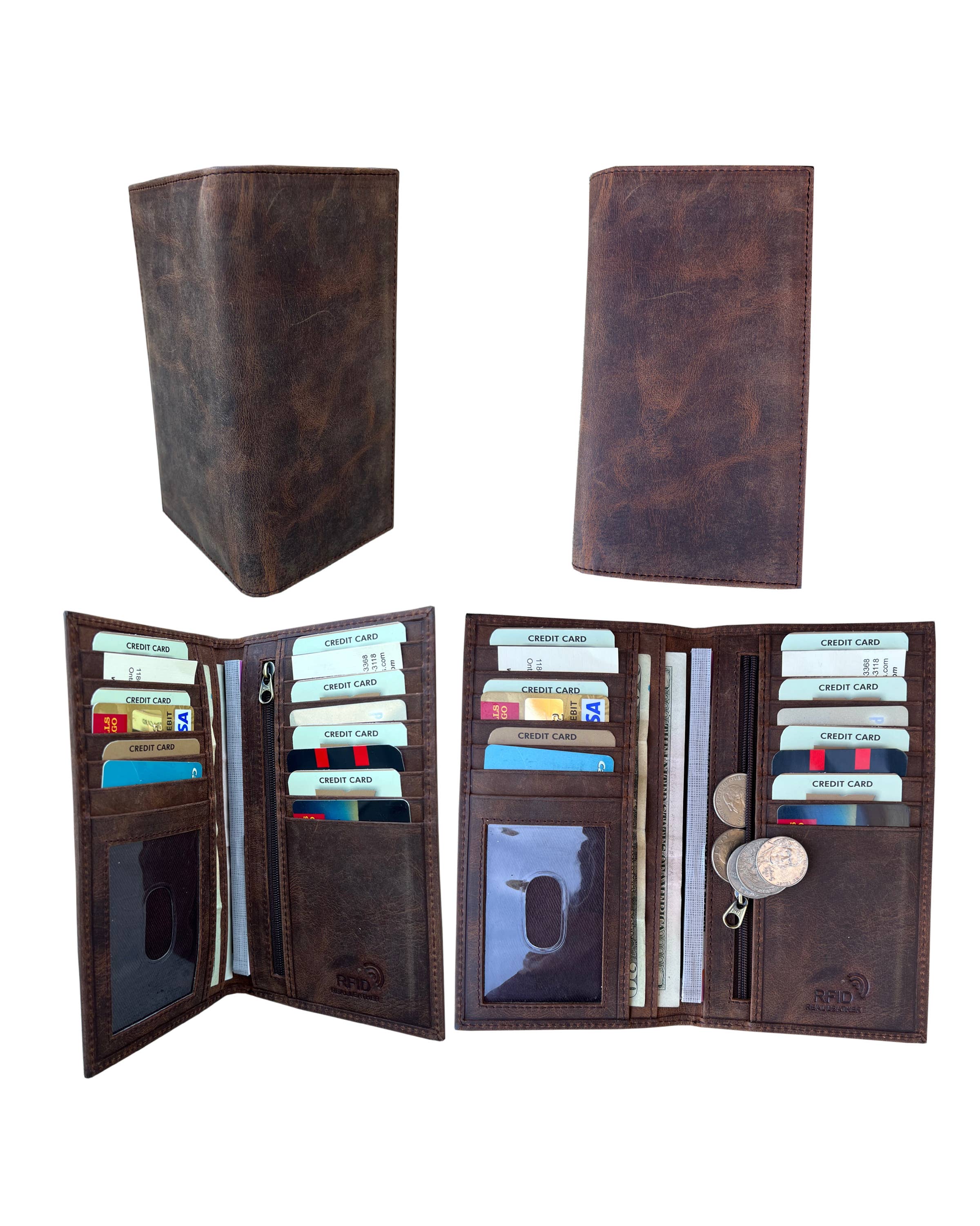 Roma Leathers, Inc. - Wholesale Wallet - Men's - 3234 RF cowhide leather checkbook wallet4