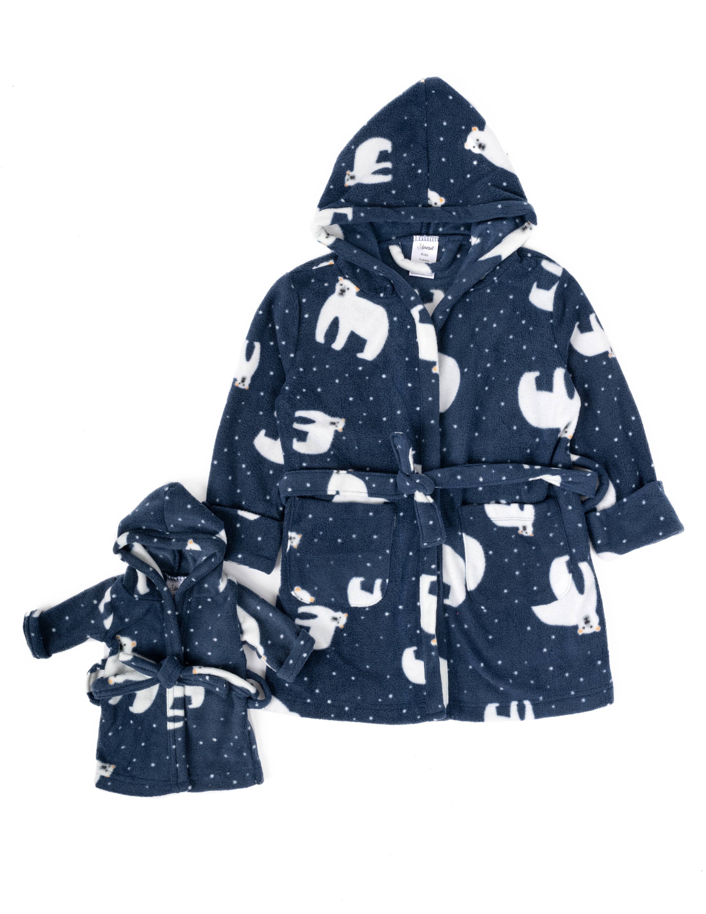 Leveret Pajamas - Wholesale Robe - Kids - Kids Girl & Doll Fleece Hooded Robe4