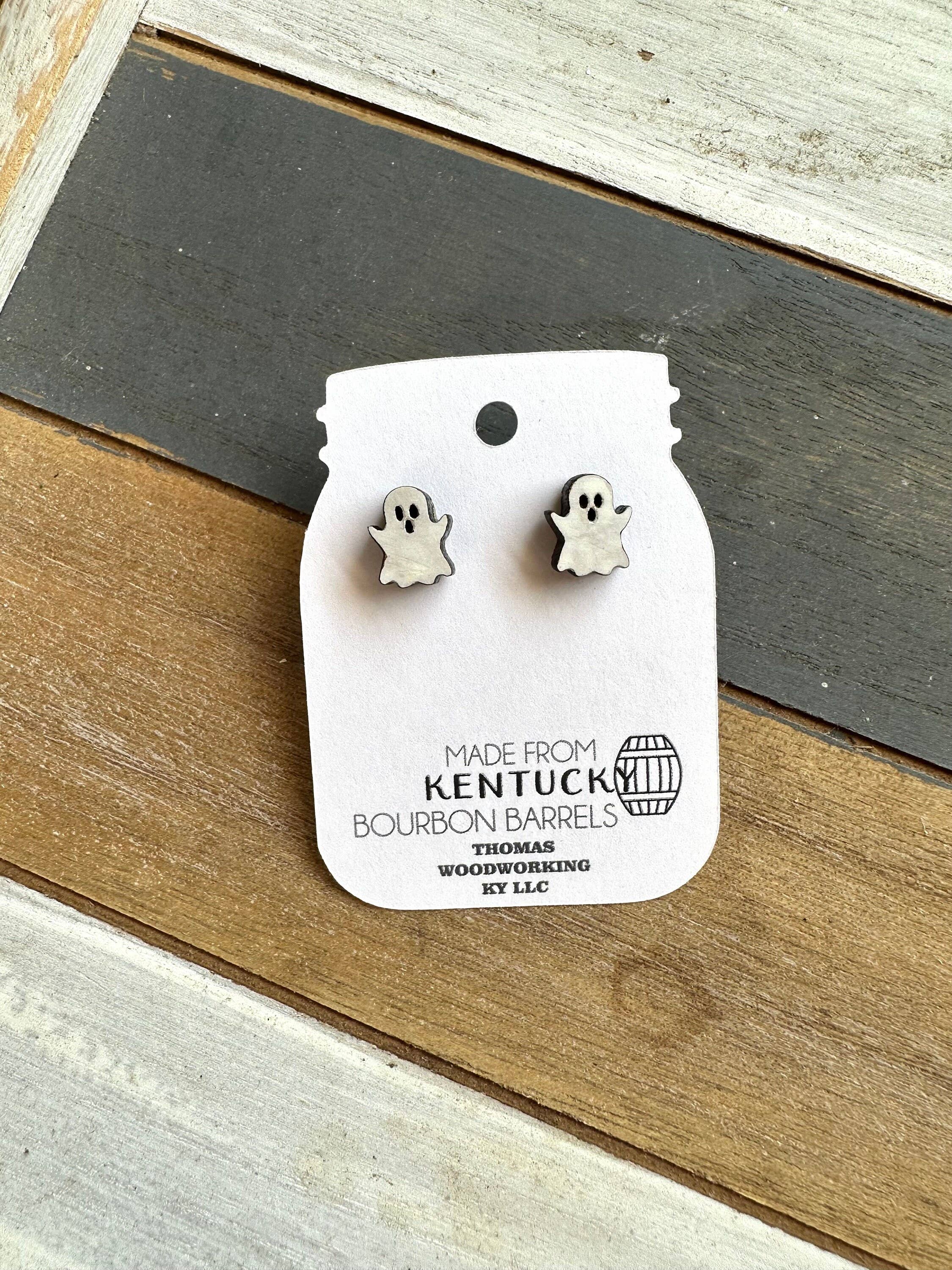 TWWKY - Wholesale Knopjes/oorstekers - Herwonnen Bourbon Barrel Ghost Stud-oorbellen2