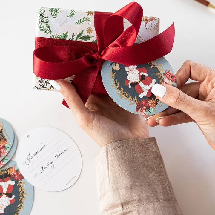 Bespoke Letterpress - Wholesale Gift tag - 6pk Christmas Gift Tags "Jolly Santa"4