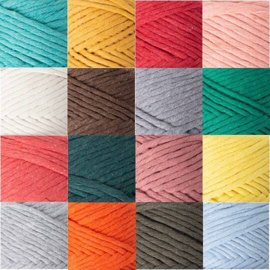 MY BOUQUETS - Wholesale Yarn - Macrame Cord 3-4 mm 100% Cotton | 240 Ft (75 m) | Single Twist, High Quality | Macrame Rope | Macrame String Cotton Yarn | Macrame 3.5 mm