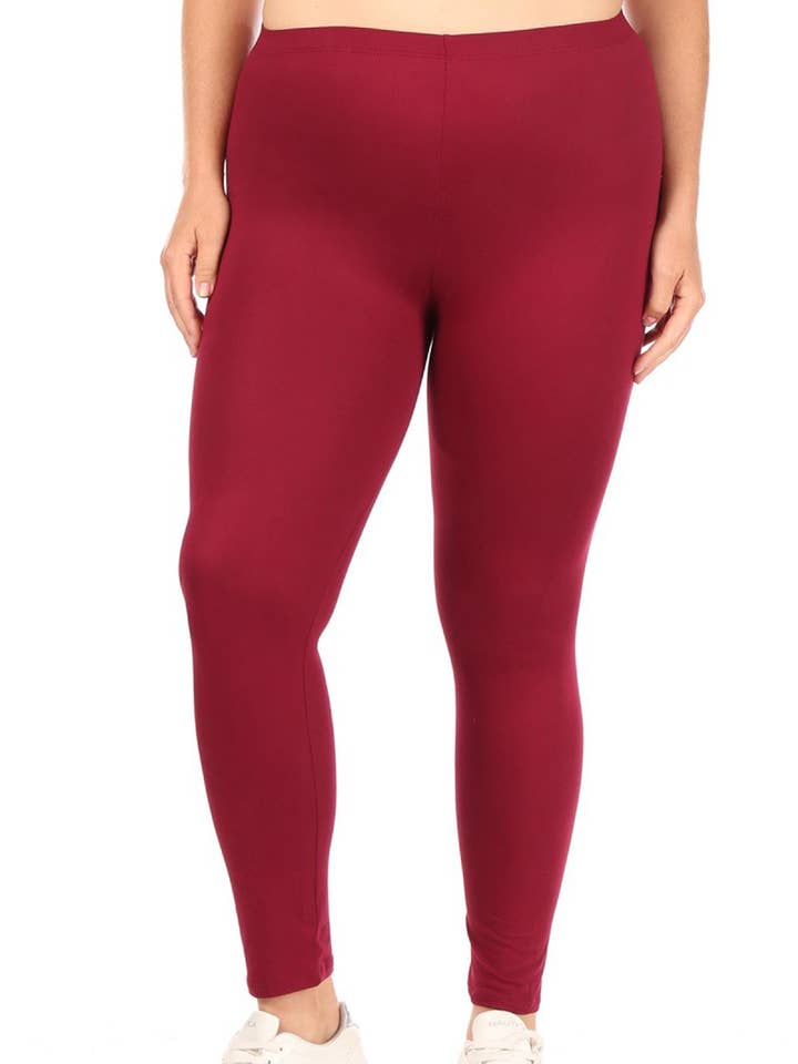 MOA COLLECTION - Wholesale Athletic/Lounge Leggings - Women's - Women's Solid Stretch Fitted Plus Size leggings0