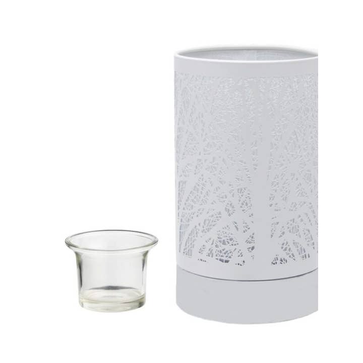 7" Touch Lamp/Oil Burner/Wax Warmer - White Style Forest for wholesale by Peterson Houseware & Artwares US