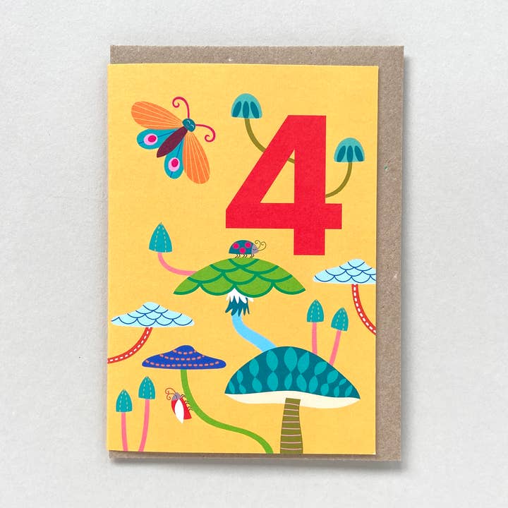 Carte de vœux pour 4e anniversaire, 4 ans pour la vente par Maggie Magoo Designs