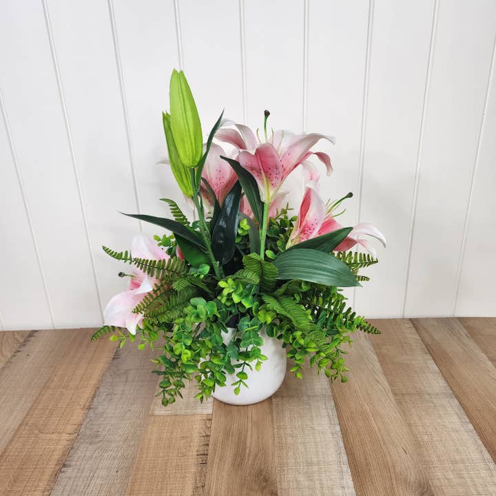 Realistic Artificial Flowers - Wholesale Artificial flowers - Oriental Lily Arrangement Small - Realistic Artificial Flowers3