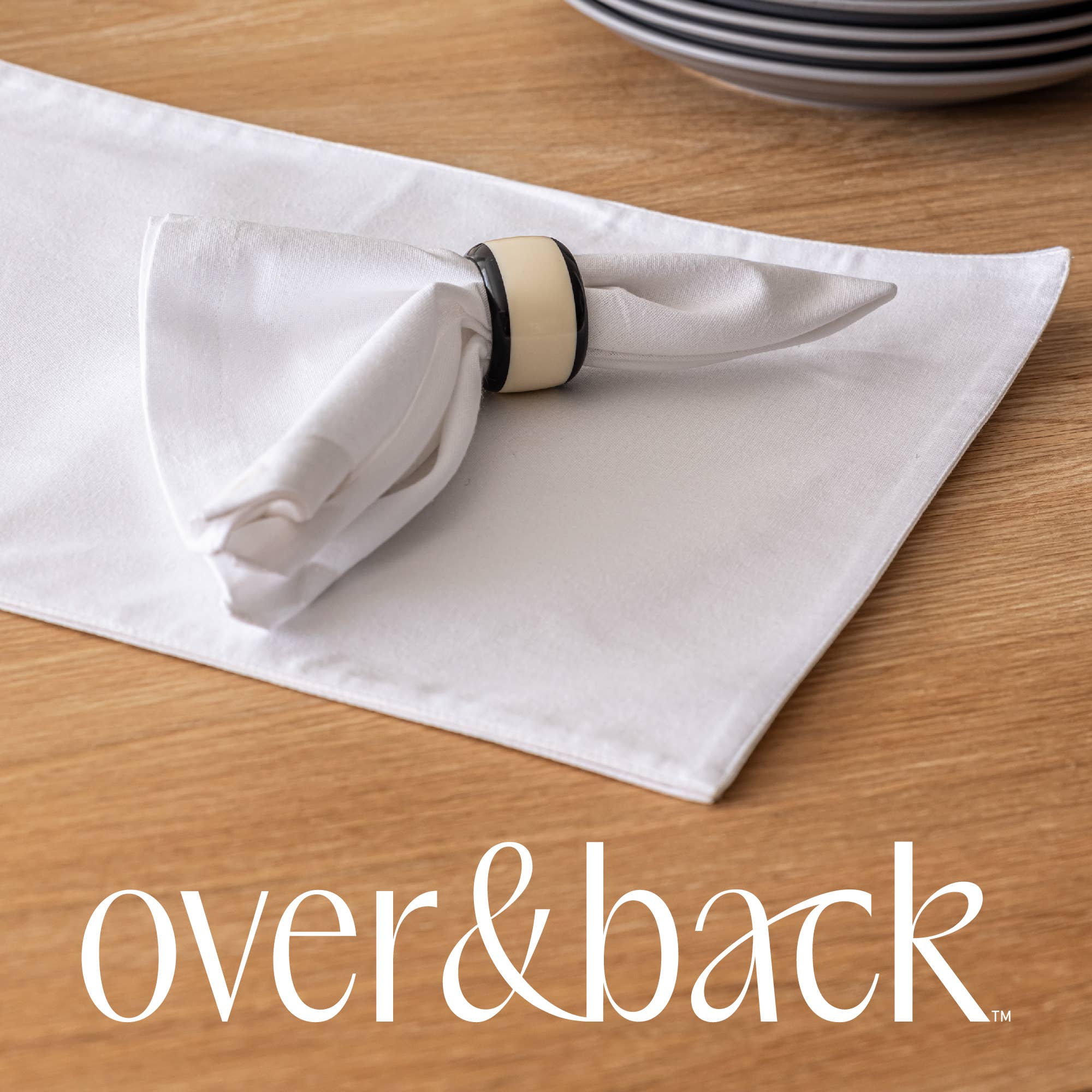 over&back - Wholesale Dinner & Cloth Napkin - Chambray Cotton Napkins – Set of 45