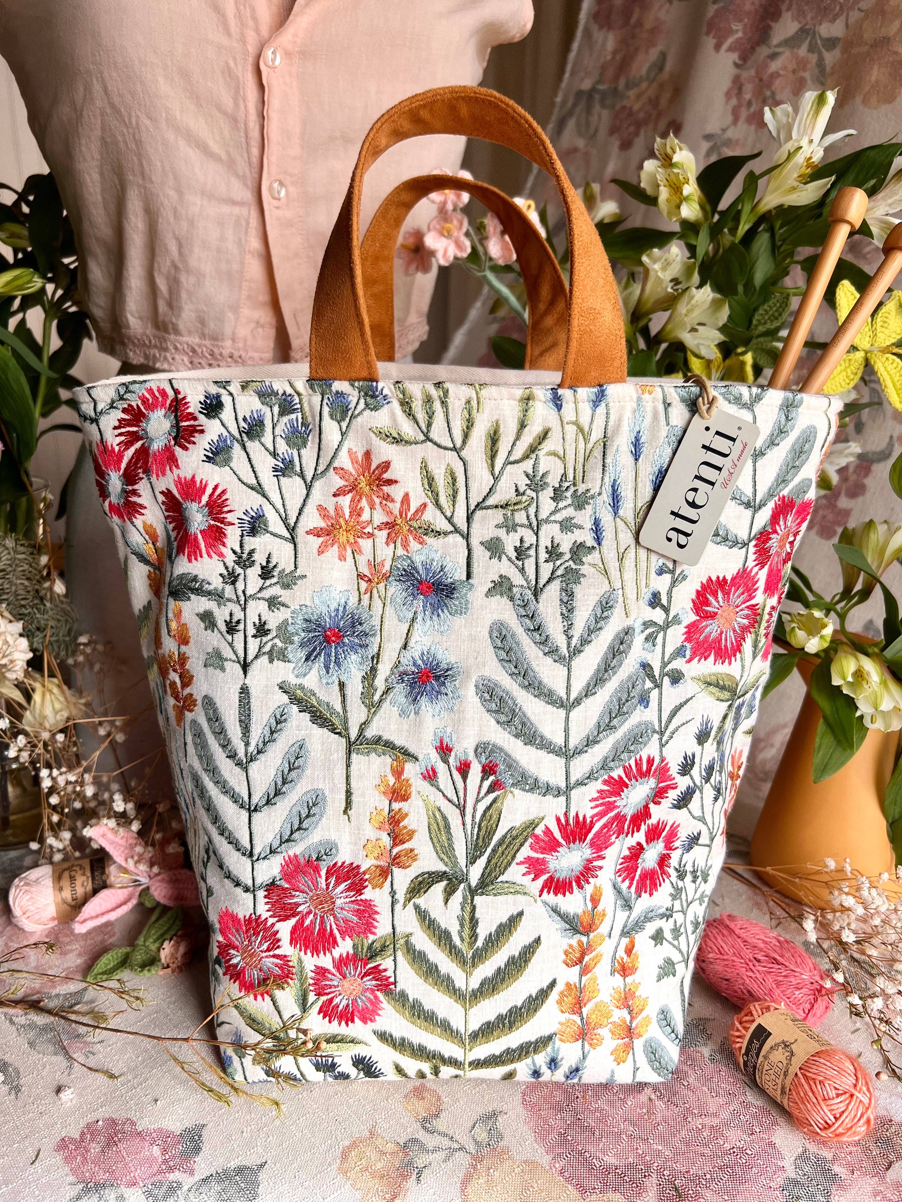 Atenti – Großhandel Tragetasche – Damen – Projekt-Tasche für Stricken und Häkeln: Wildflower Hope von Atenti1