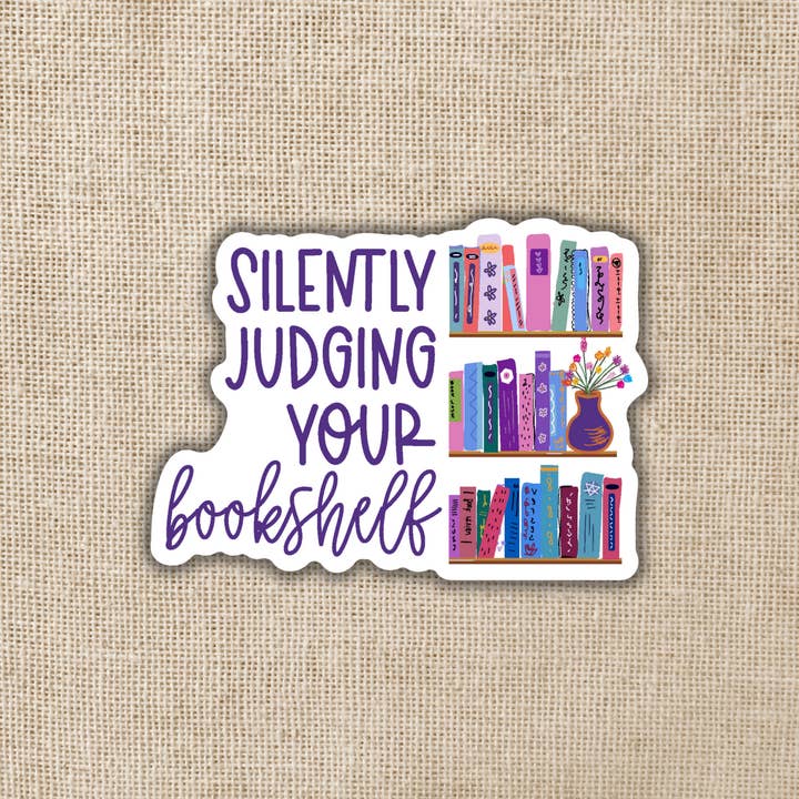 Kingdom of Threads - Wholesale Sticker - Silently Judging Your Bookshelf Sticker