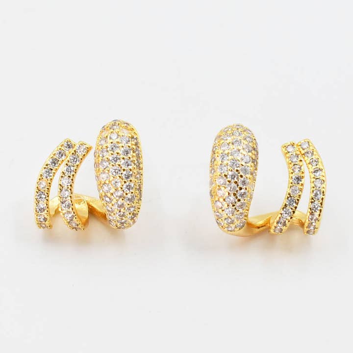 Huggie Gold de doble cristal para venta al por mayor de Treasure Jewels Inc.