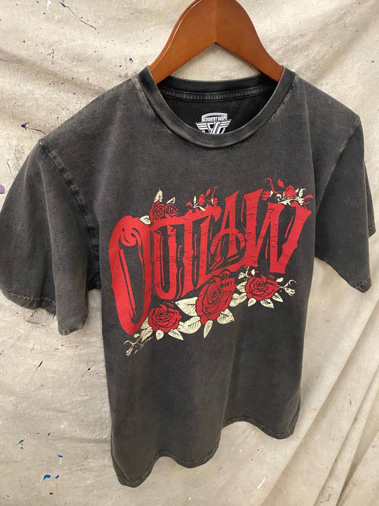 Faded Black Outlaw Vintage Relaxed Acid Wash unisex Tee    for wholesale on Faire5