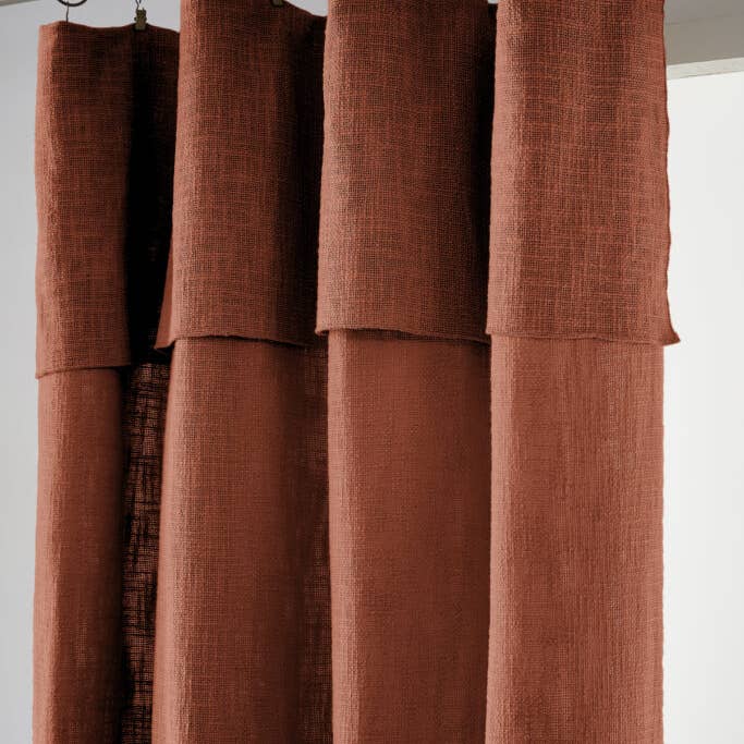 CURTAIN 140 x 270 cm SIXTINE Terracotta for wholesale by L'effet Papillon