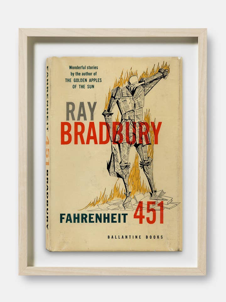 Fahrenheit by Ray Bradbury Book Cover Print for wholesale by The Curious Desk