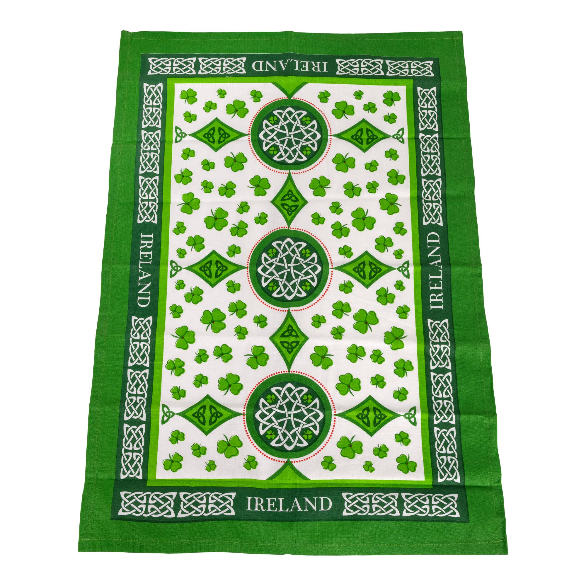 Dublin Gift Company – Toalha de chá por atacado – Toalhas de Chá Irlandesas Trevos Espalhados5