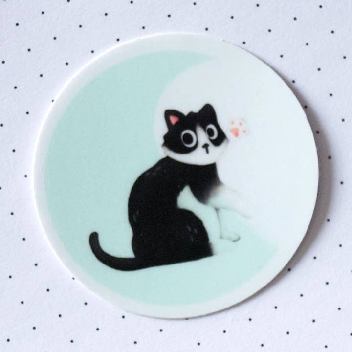 Pegatina de vinilo con foco en gato tuxedo para venta al por mayor de Hop & Flop