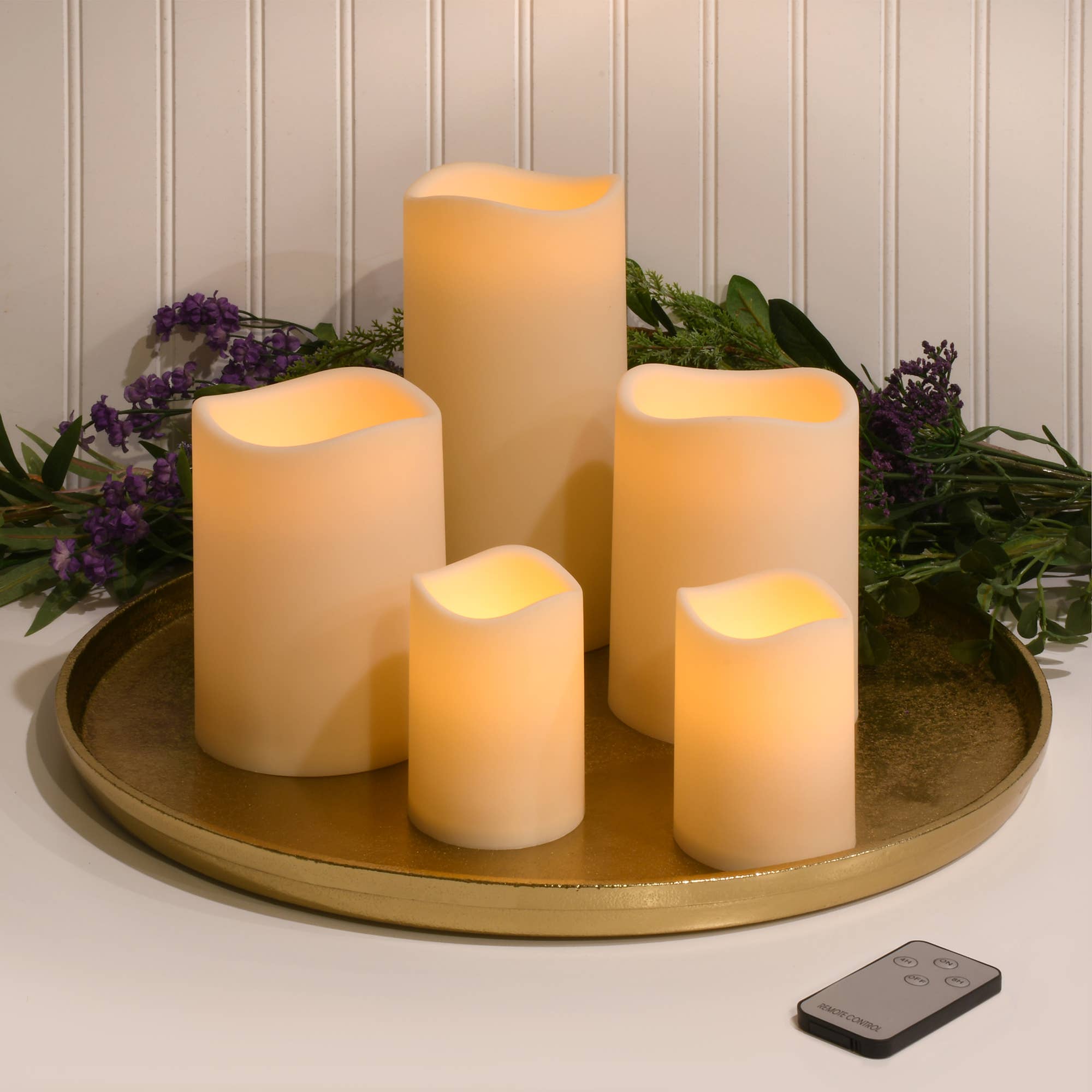 LumaBase - Vente Bougie sans flamme - Bougies LED à piles avec télécommande - Lot de 51
