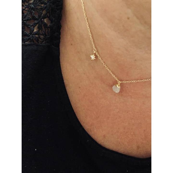 Links & Locks – Colar pingente/pendente por atacado – Colar Ride or Die - com minúsculo cristal druzy e norte1