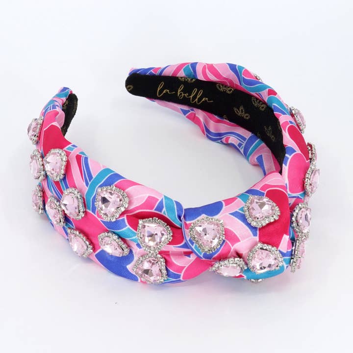 Vintage Hearts Jeweled Headband for wholesale by La Bella