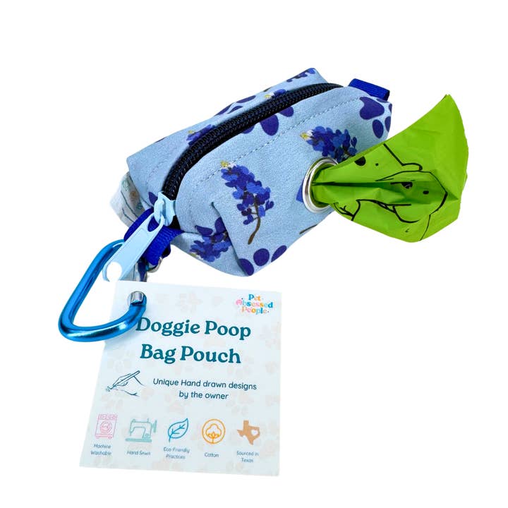 Texas Bluebonnet Love - Hands Free Dog Poop Bag Holder for wholesale by Pet Obsessed People