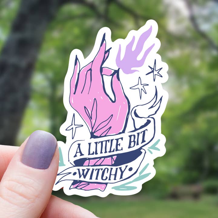 Little Bit Witchy Hand Sticker - 3" for wholesale by Mimic Gaming Co
