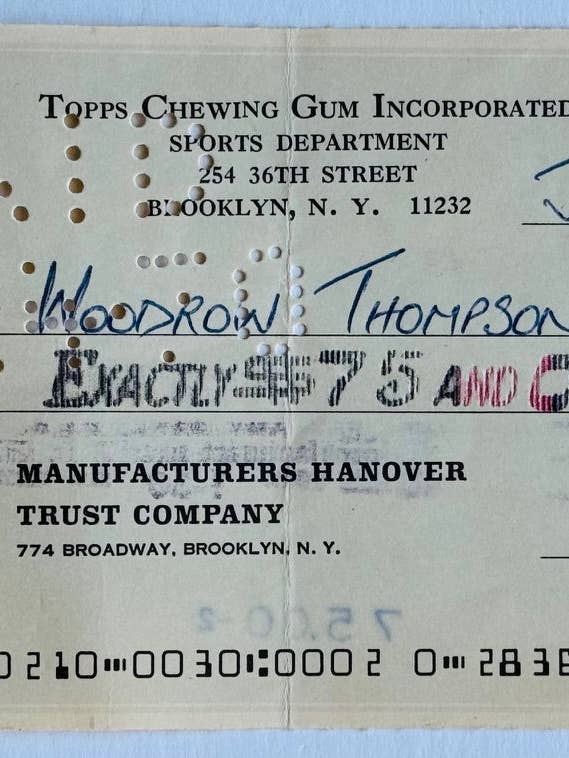 Von Sy Berger unterschriebener annullierter Scheck für den Großhandel von Hollywood Collectibles