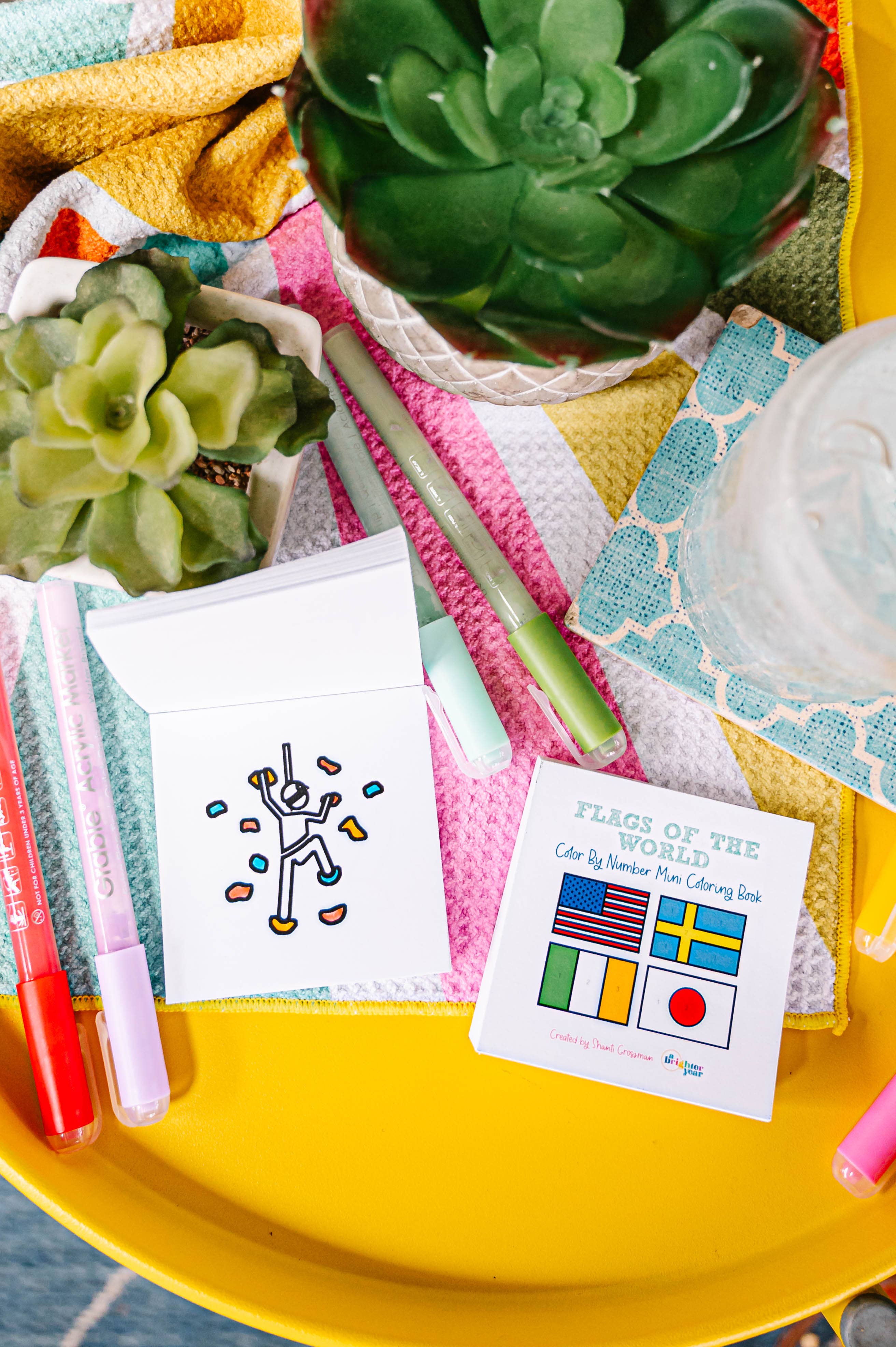 A Brighter Year – Engroshandel Malebog - Børn og baby – Verdens flag Farve efter nummer Børns mini malebog5