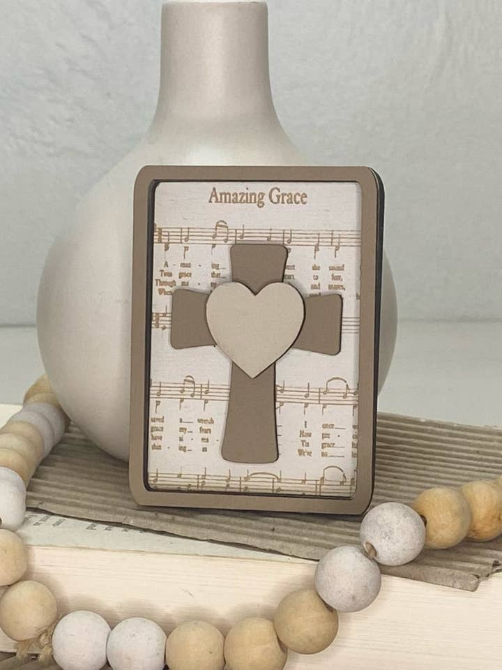 Amazing Grace Magnet, Sheet Music, Old Hymn, Mini Sign for wholesale by Pine Designs