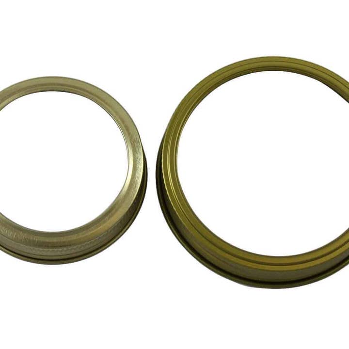 Mason Jar Lifestyle - Wholesale Drink Lids - Gold Bands / Rings for Mason Jars 10 Pack
