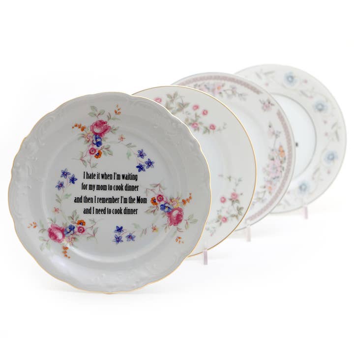 I'm the Mom vintage upcycled 6.5" Plate Program for wholesale by Lenny Mud