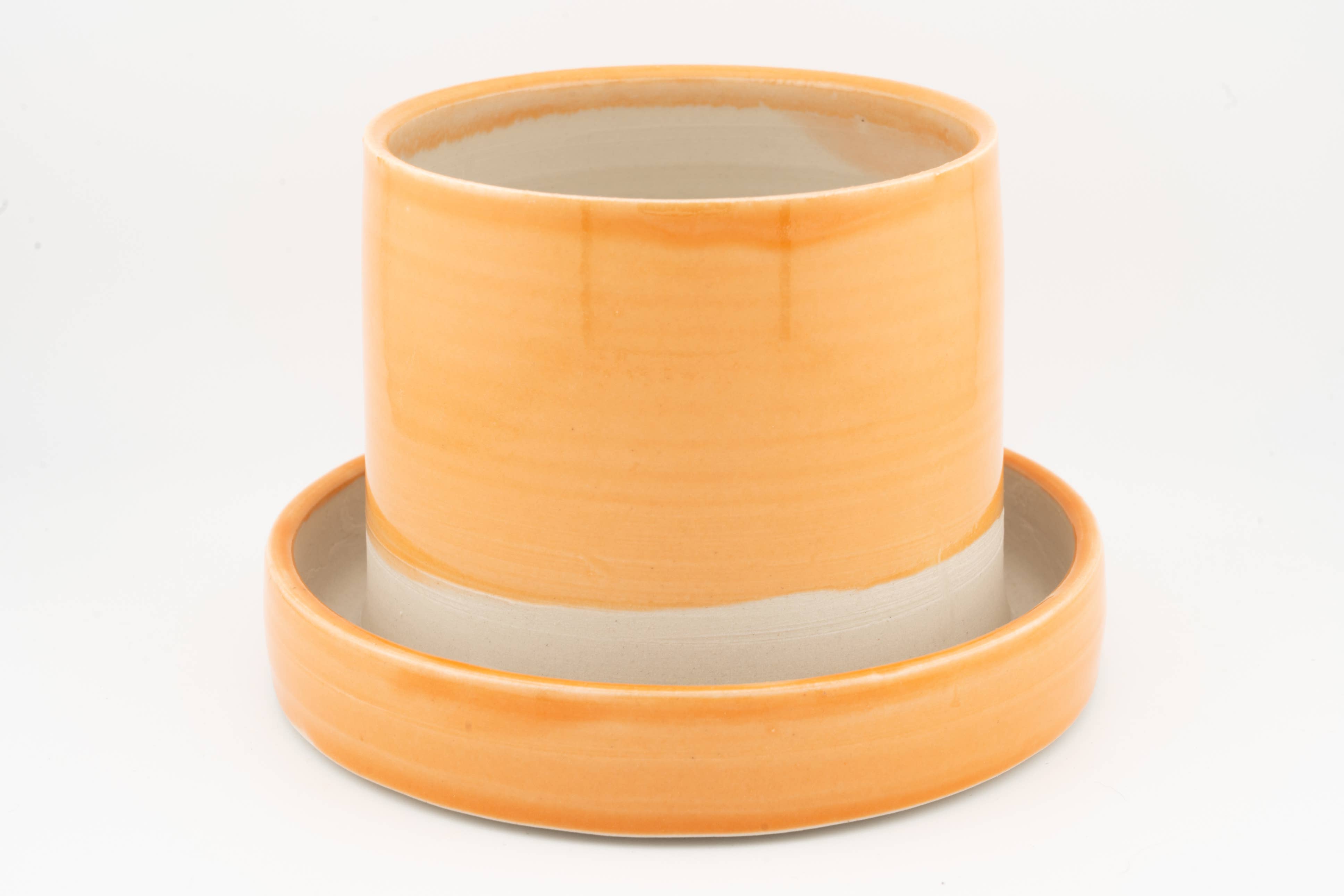 Swan City Ceramics - Wholesale Plant Pot - 4" x 4" Planter attached base drainage, Handmade Ceramic4