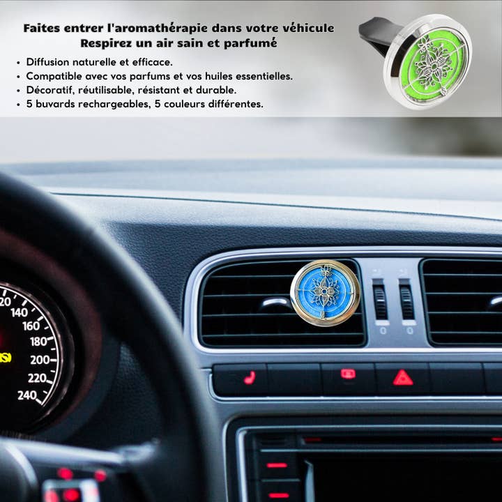 Zen'Arôme – Engroshandel Luftfrisker til bilen – unisex – Zen'Arome Clip'Arôme Lotus bilduftklip – diffuser med lotusdesign2