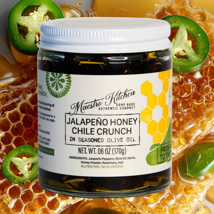 JALAPEÑO-HONNING CHILI SPRØD / SØD. MILDE. AFHÆNGIGHEDSSKABENDE for engroshandel hos Maestro Kitchen