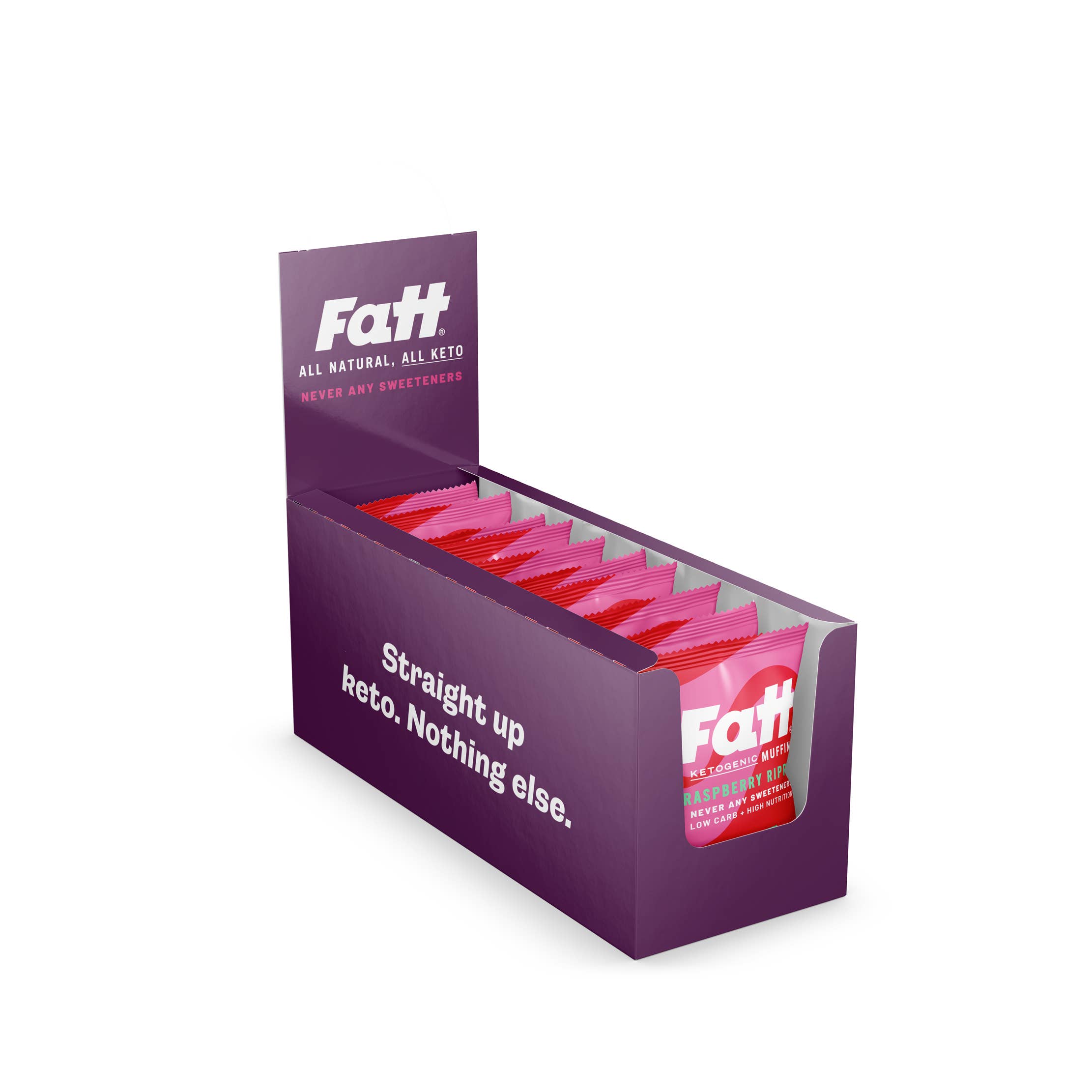 Fatt – wholesale Snack bar – Fatt Raspberry Ripple Keto Muffin (10 x 40g)0