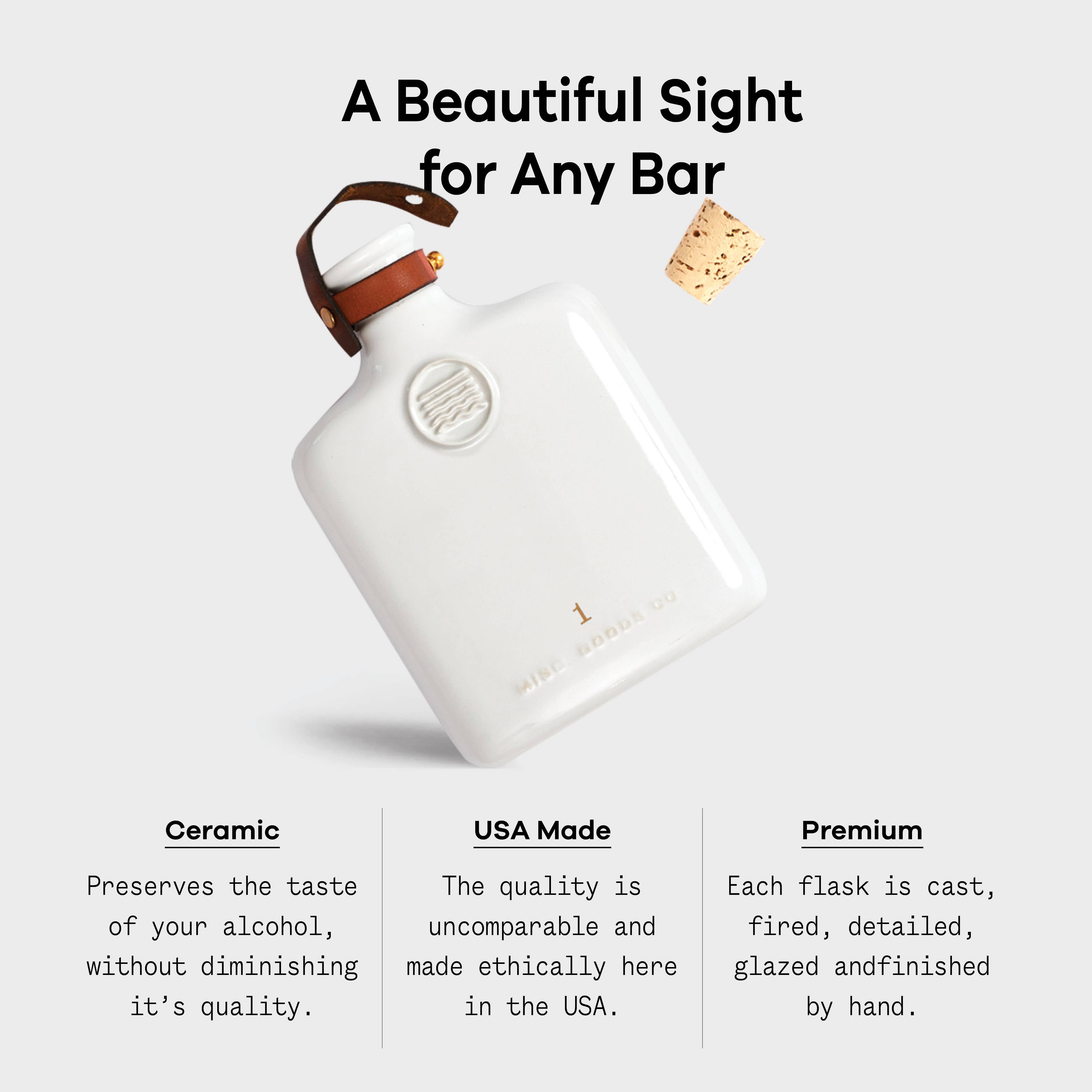 Misc Goods Co. - Wholesale Flask - Ivory Ceramic Flask | Unique | Premium1
