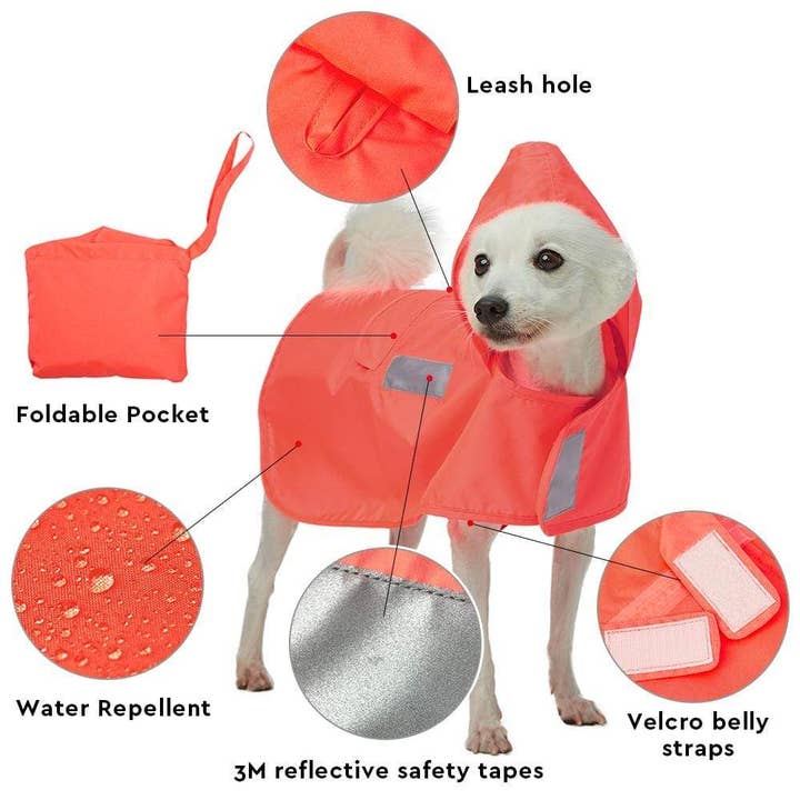 Blueberry Pet - Wholesale Pet Raincoat - Dog - Water Repellent | Reflective Dog Rain Poncho